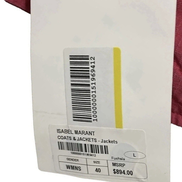 Isabel Marant Jacket Womens 40 Large Epaline Linen Blend Button Coat NEW $894 - Picture 5 of 5